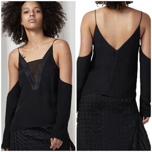 C/meo Collective Black Vivid Long Sleeve Cold Shoulder Top